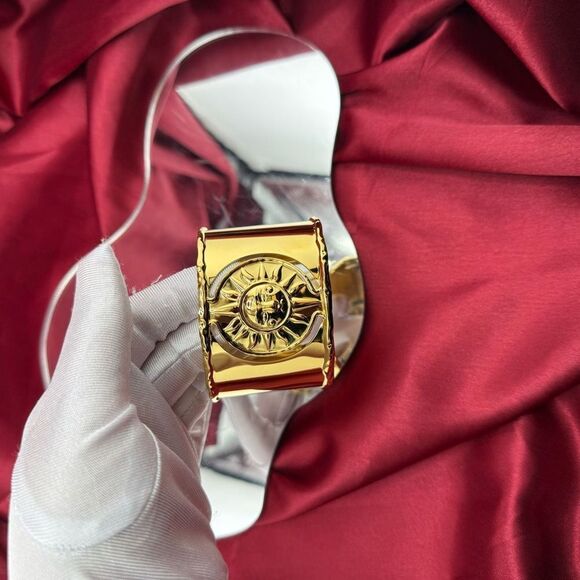 Golden Solstice: Sculptural Sun Emblem Cuff Bracelet Antropologie - Picture 7 of 11
